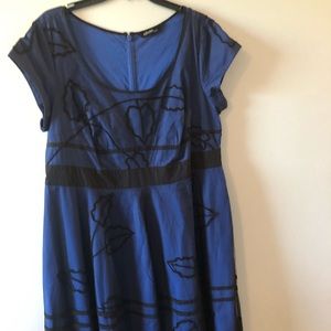 Beautiful blue with black lace dress